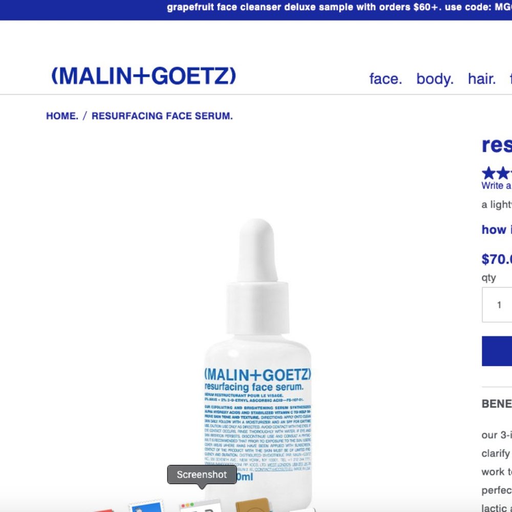 Malin + Goetz face Serum